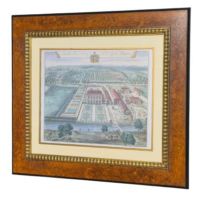 Johannes Kip Antique Hand Colored Architectural Print Swell Trowbridge Collection