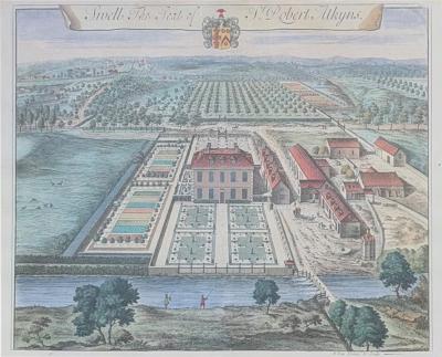 Johannes Kip Antique Hand Colored Architectural Print Swell Trowbridge Collection