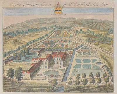 Johannes Kip Antique Hand Colored Architectural Print Trowbridge Collection