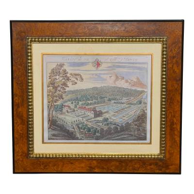 Johannes Kip Hand Colored Architectural Print Flaxley by Johannes Kip Trowbridge Collection