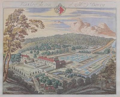 Johannes Kip Hand Colored Architectural Print Flaxley by Johannes Kip Trowbridge Collection