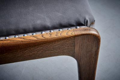 Johannes Krahn Set of 6 grey Oak Chairs by Johannes Krahn