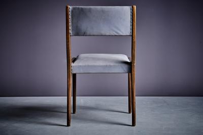 Johannes Krahn Set of 6 grey Oak Chairs by Johannes Krahn