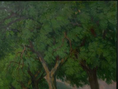 Johannes Lippmann Figures Working the Field Landscape Painting by Johannes Lippmann