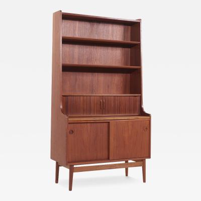 Johannes Sorth Bornholm Johannes Sorth for Bornholm Danish Teak Tambour Door Secretary Desk Bookcase