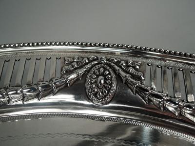 John Aldwinckle Large Antique English Victorian Regency Sterling Silver Salver 1880