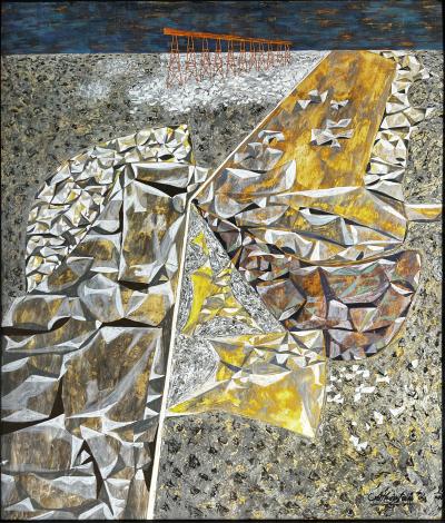 John Atherton Thought Provoking Rock Quarry Mid Century Abstract