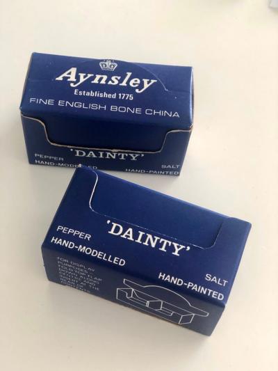 John Aynsley Salt and Pepper Shakers by Aynsley 1950s Fine Bone China England