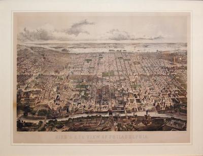 John Bachmann JOHN BACHMANN 1814 1896 BIRDS EYE VIEW OF PHILADELPHIA