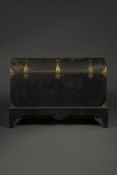 John Belchier An Exceptional Black Red and Gilt Japanned Domed Chest on Stand