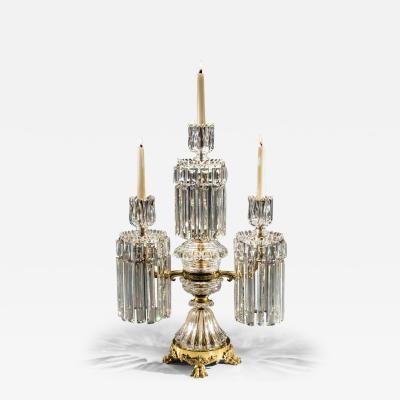 John Blades A EXCEPTIONALLY LARGE ORMOLU MOUNTED THREE LIGHT CANDELABRA BY JOHN BLADES