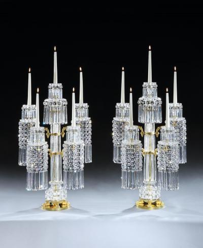 John Blades AN EXCEPTIONALLY LARGE PAIR OF FIVE LIGHT CANDELABRA BY JOHN BLADES
