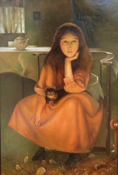 John Bowen Girl with Cat 