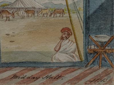 John Brownrigg Bellasis Campaign A Fine Early 19th Century Watercolor Depicting Travel in India