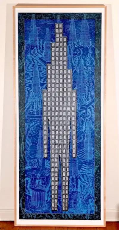 John Buck 95 Tall John Buck Skyline Woodcut