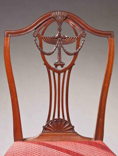 John Carlisle Pair of Federal Side Chairs Attributed to John Carlisle