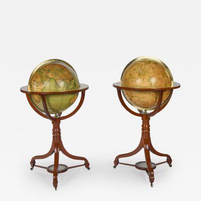 John Cary A Fine Pair of Cary Globes Retailed by Kirk and Mercein of New York c 1816 1820