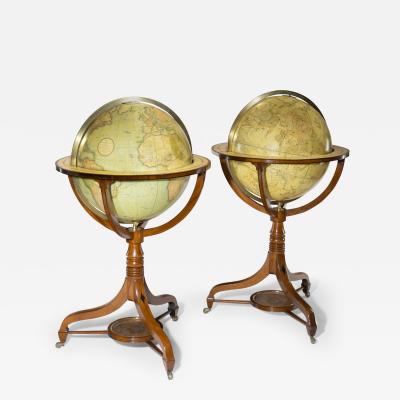 John Cary A pair of George III 21 inch globes by J W Cary dated 1815 and 1800