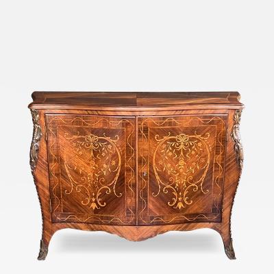 John Cobb George III Style Marquetry Inlaid Rosewood Bomb Cabinet in the Manner John Cobb