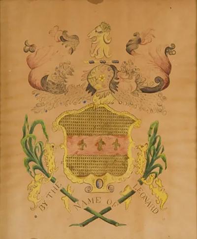 John Coles Sr LEONARD WATERCOLOR AND GILT COAT OF ARMS