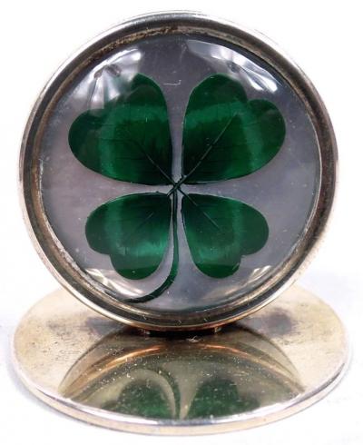 John Collard Vickery English Edwardian Lucky Charm 4 Leaf Clover Place Card Holders 1905
