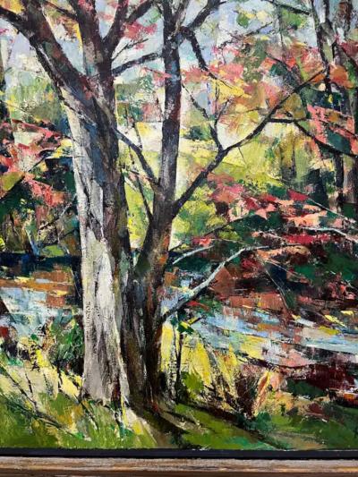 John Cuthbert Hare John Cuthbert Hare Mid century Abstract Landscape Painting Oil on Canvas