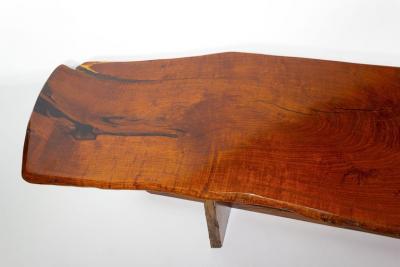 John David Sackett John David Sackett Burled Mesquite Bench After George Nakashima Butterfly Joint