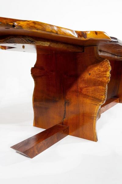 John David Sackett John David Sackett Burled Mesquite Bench After George Nakashima Butterfly Joint