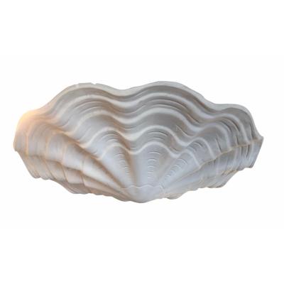 John Dickinson John Dickinson Style White Plaster Shell Form Pendant Light Fixture