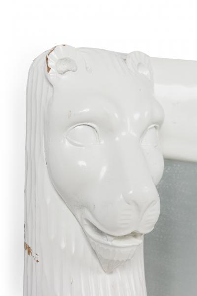 John Dickinson Style White Lacquer Mirror