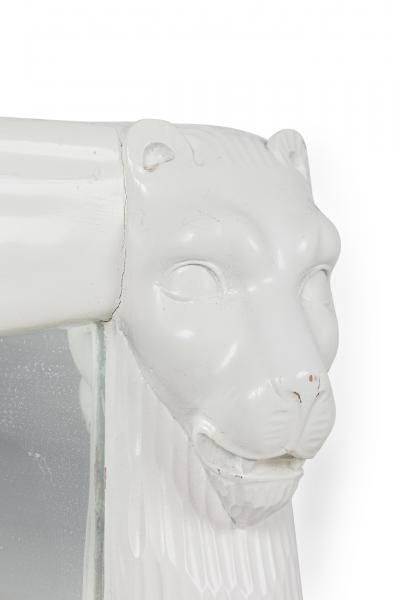 John Dickinson Style White Lacquer Mirror