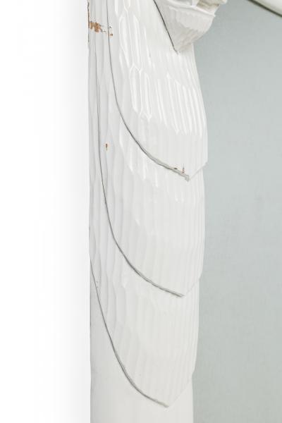 John Dickinson Style White Lacquer Mirror