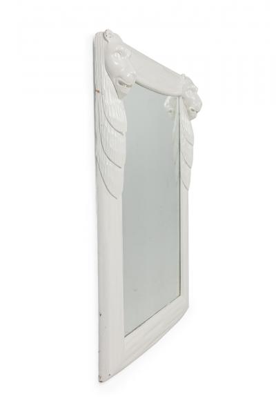 John Dickinson Style White Lacquer Mirror