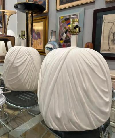 John Dickinson Vintage John Dickinson Style Draped Plaster Table lamps Pair
