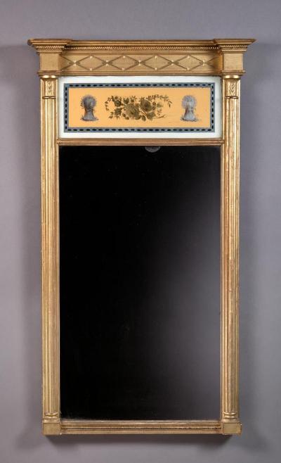 John Doggett Federal Eglomise Looking Glass