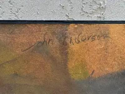 John E Anderson Mid century Modern Abstract Painting by John E Anderson