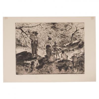 John Edward Costigan Bathers by John E Costigan Original Limited Edition Signed Etching