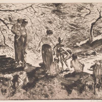 John Edward Costigan Bathers by John E Costigan Original Limited Edition Signed Etching