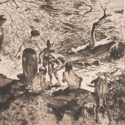 John Edward Costigan Bathers by John E Costigan Original Limited Edition Signed Etching