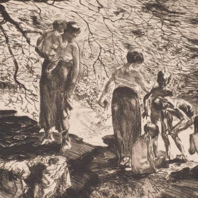John Edward Costigan Bathers by John E Costigan Original Limited Edition Signed Etching