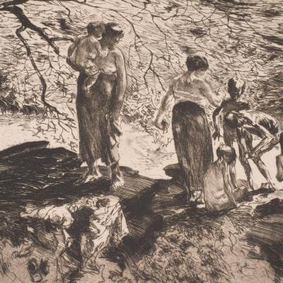 John Edward Costigan Bathers by John E Costigan Original Limited Edition Signed Etching