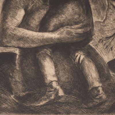 John Edward Costigan Mother and Child A Signed Limited Edition Etching by John E Costigan
