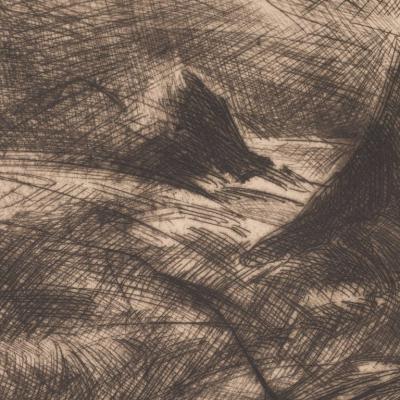 John Edward Costigan Woman Boy and Goats Original Signed Etching by John E Costigan Circa 1930