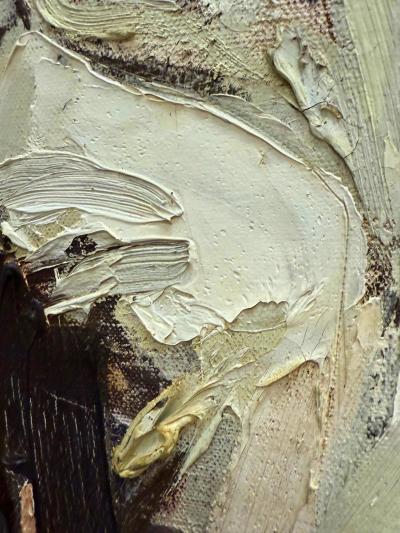 John Emanuel John Emanuel Mid century Abstract Impasto Portrait Painting