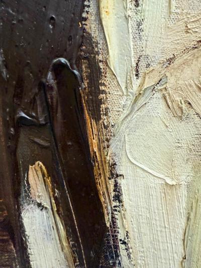 John Emanuel John Emanuel Mid century Abstract Impasto Portrait Painting