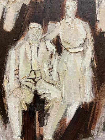 John Emanuel John Emanuel Mid century Abstract Impasto Portrait Painting