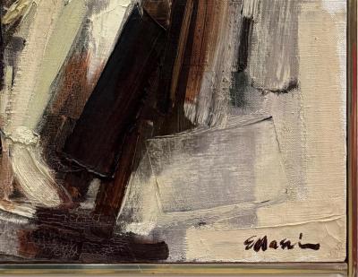 John Emanuel John Emanuel Mid century Abstract Impasto Portrait Painting