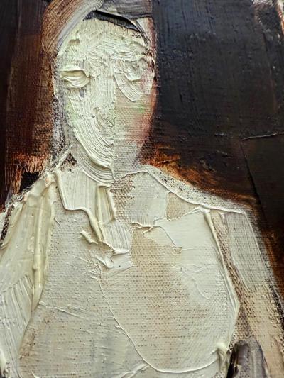 John Emanuel John Emanuel Mid century Abstract Impasto Portrait Painting