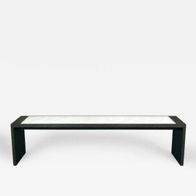 John Eric Byers Maple and Travertin Coffee Table