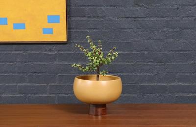 John Follis John Follis Floating Pottery Model FB Mustard Glazed Planter for A P 